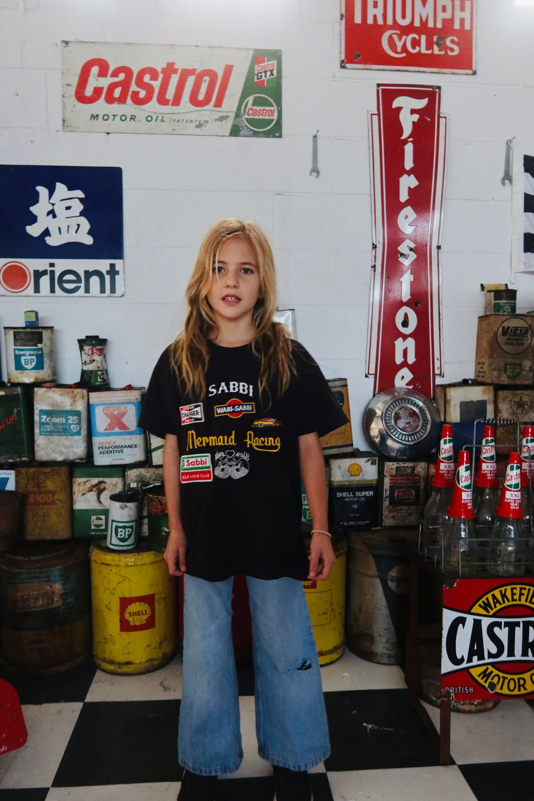 KIDS SABBI RACING TEE - BLACK