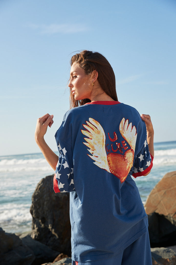 THE VERY OVERSIZED YOU CUTE TEE - BLUE