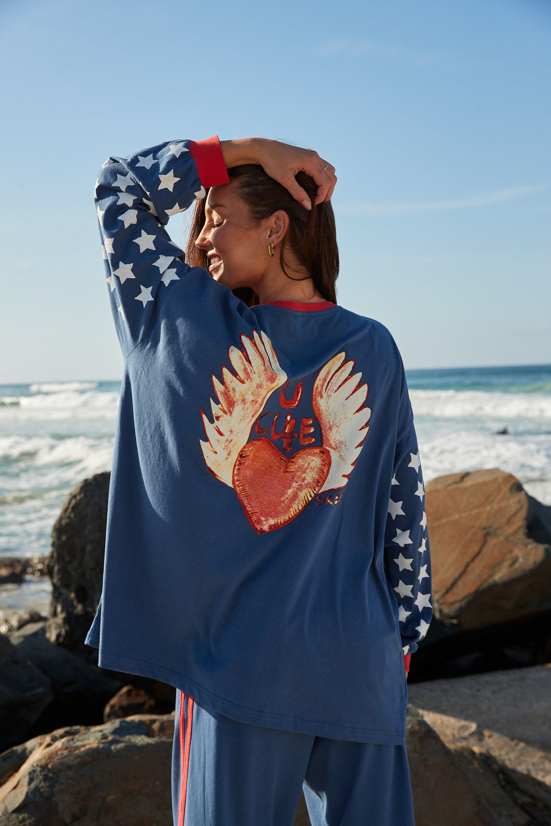 THE YOU CUTE LONG SLEEVE TEE - BLUE