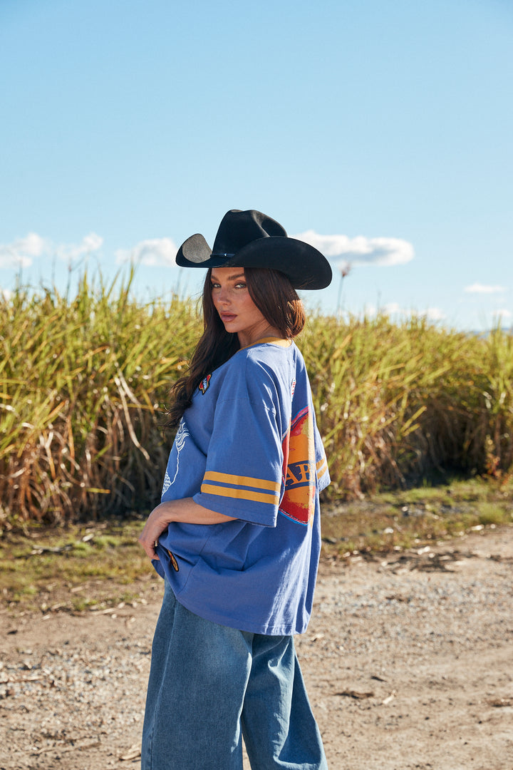 THE VERY OVERSIZED BEYOUTIFUL HOTEL TEE - BLUE