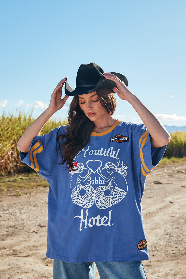 THE VERY OVERSIZED BEYOUTIFUL HOTEL TEE - BLUE