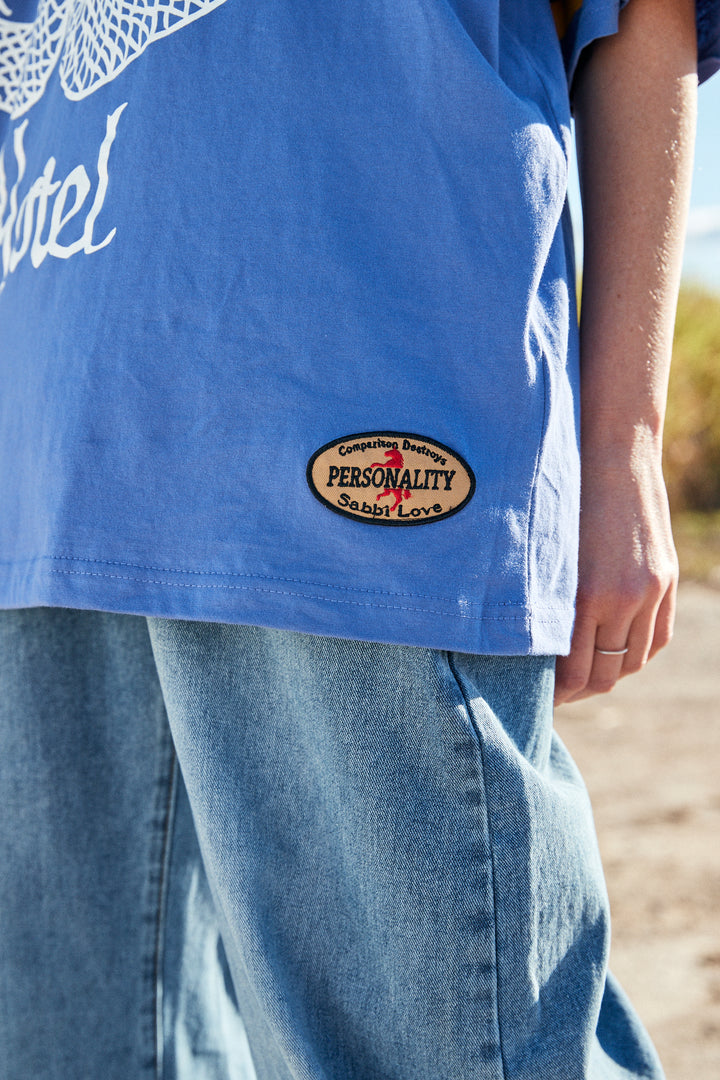 THE VERY OVERSIZED BEYOUTIFUL HOTEL TEE - BLUE