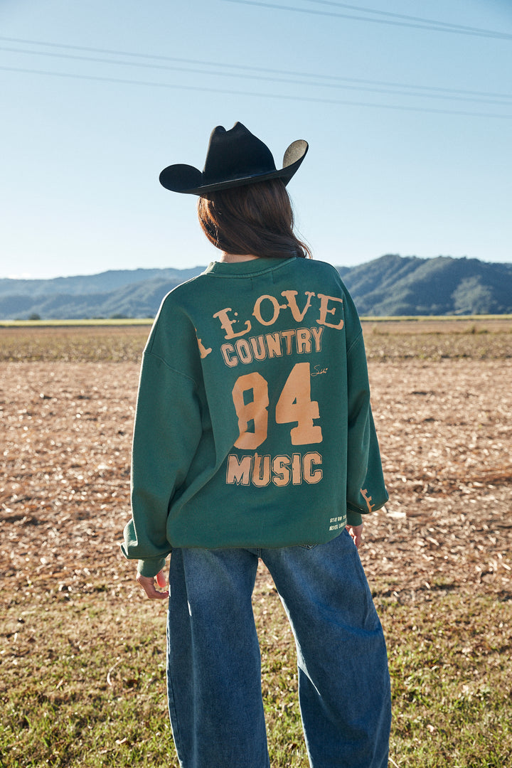 I LOVE COUNTRY MUSIC CREW - GREEN