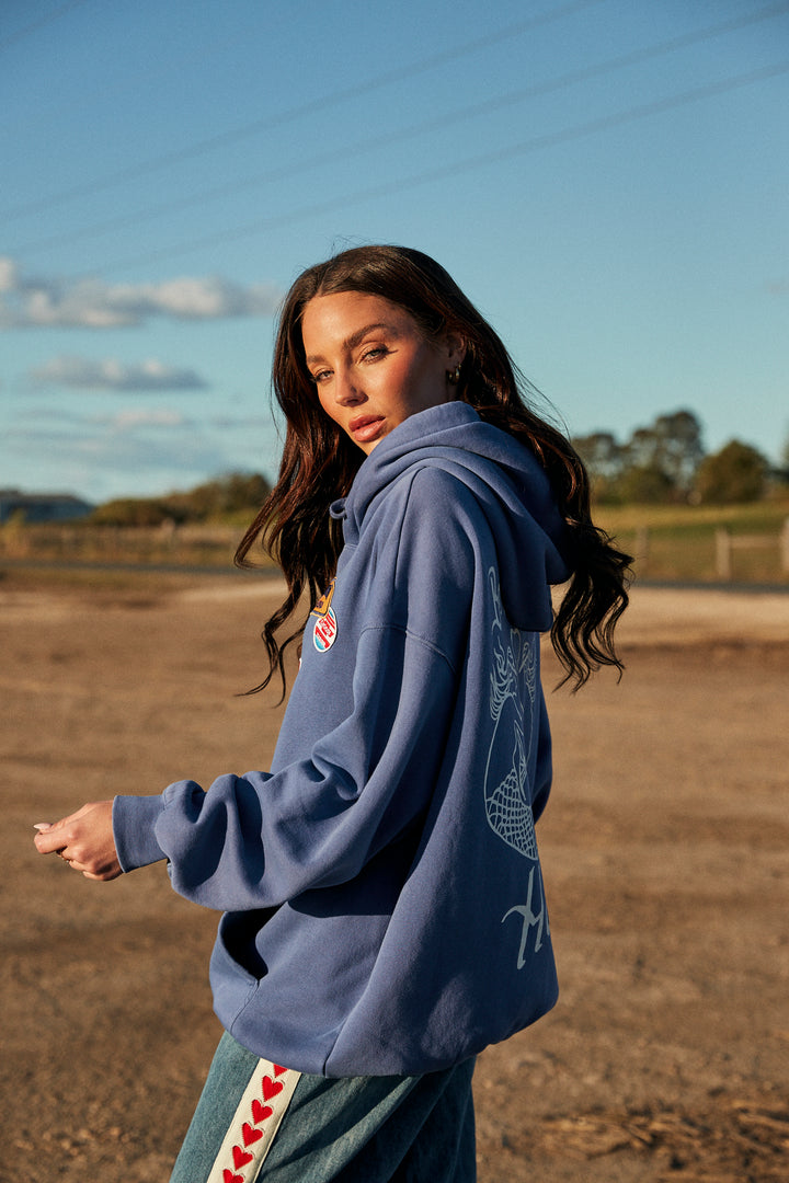 BE YOUTIFUL HOTEL HOODIE - BLUE