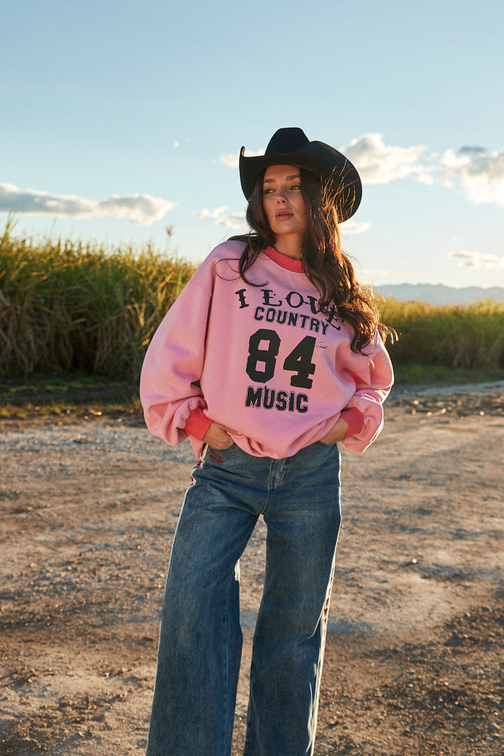 I LOVE COUNTRY MUSIC CREW - PINK