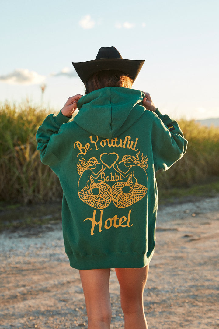 BE YOUTIFUL HOTEL HOODIE - GREEN