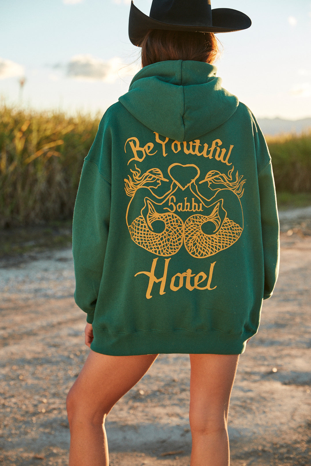 BE YOUTIFUL HOTEL HOODIE - GREEN