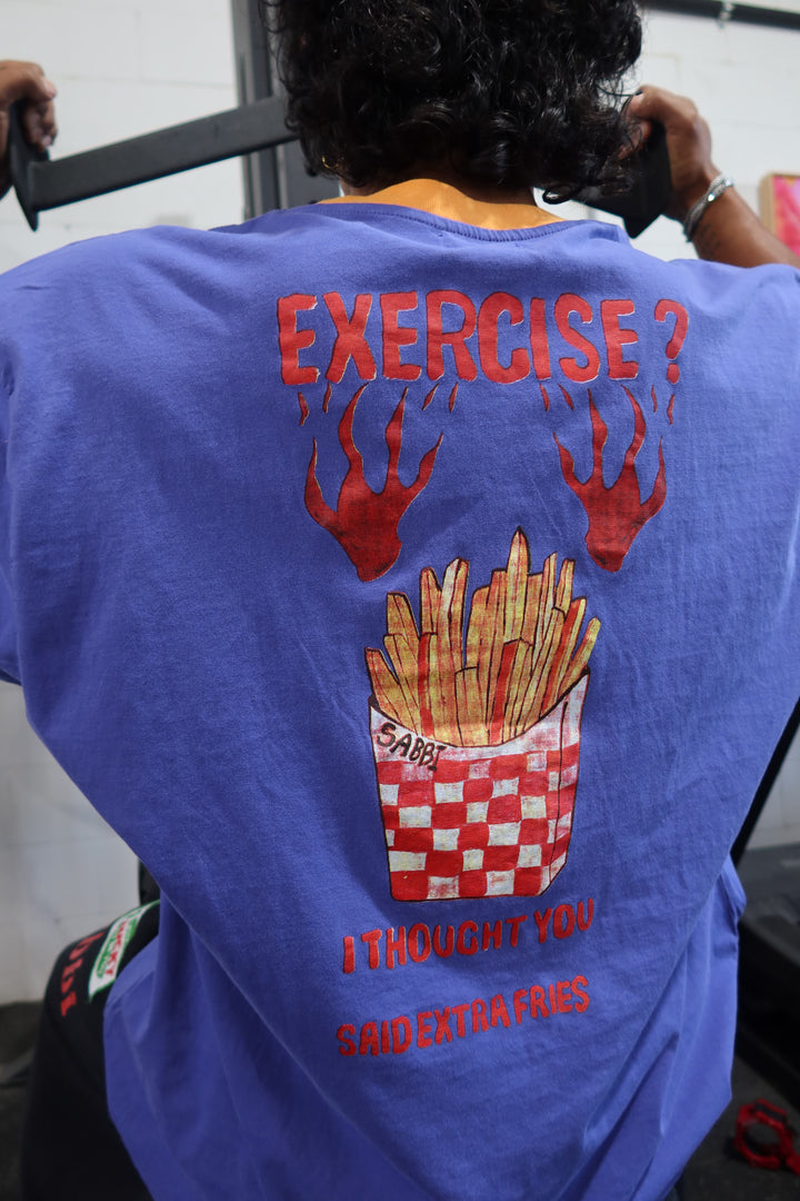 THE VERY OVERSIZED EXTRA FRIES GYM TEE - BLUE