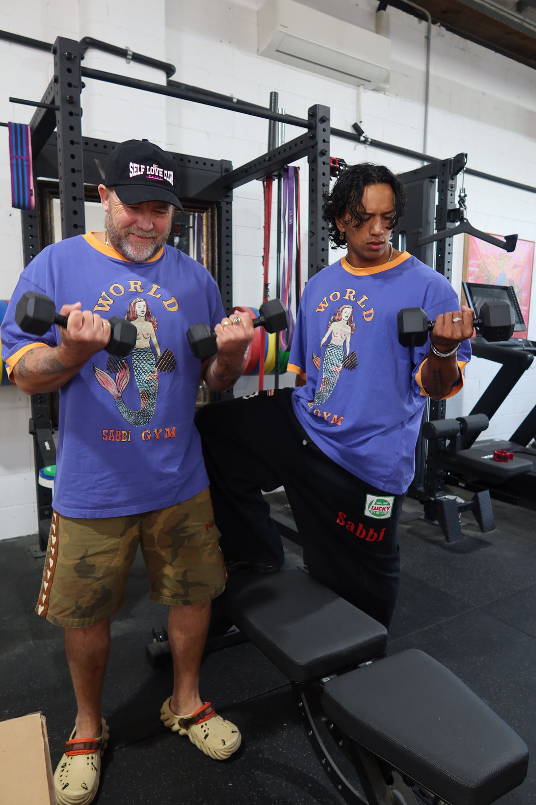 THE VERY OVERSIZED EXTRA FRIES GYM TEE - BLUE