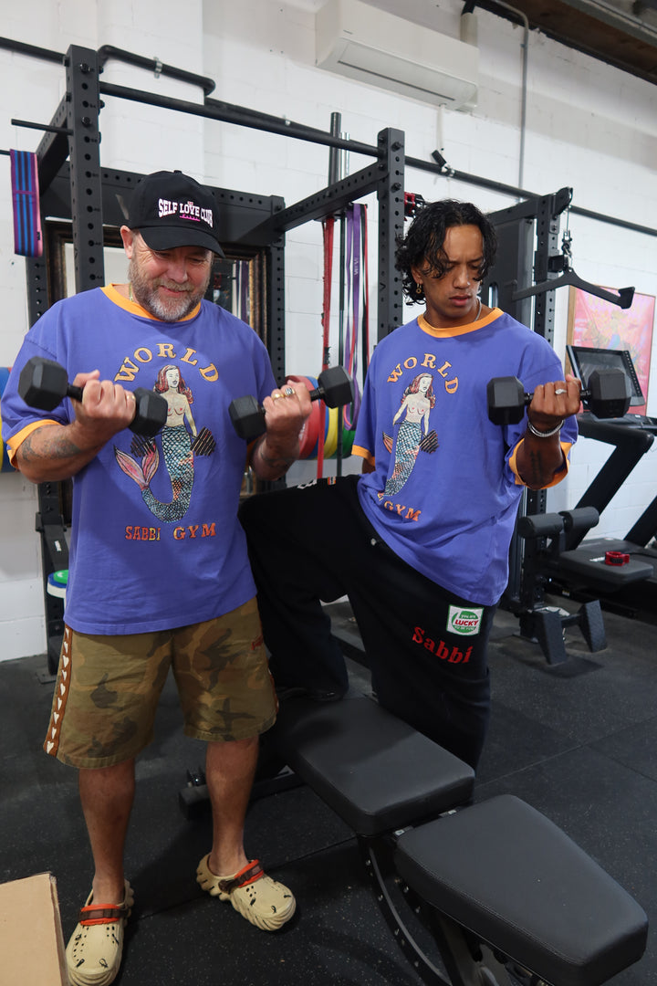 THE VERY OVERSIZED EXTRA FRIES GYM TEE - BLUE