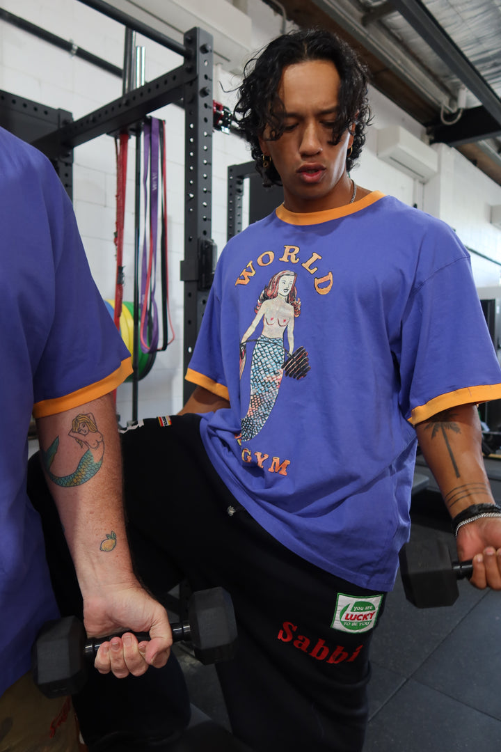 THE VERY OVERSIZED EXTRA FRIES GYM TEE - BLUE