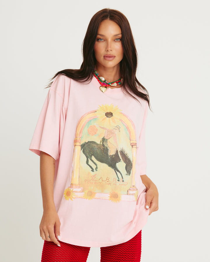 THE VERY OVERSIZED WILD FLOWER TEE - PINK