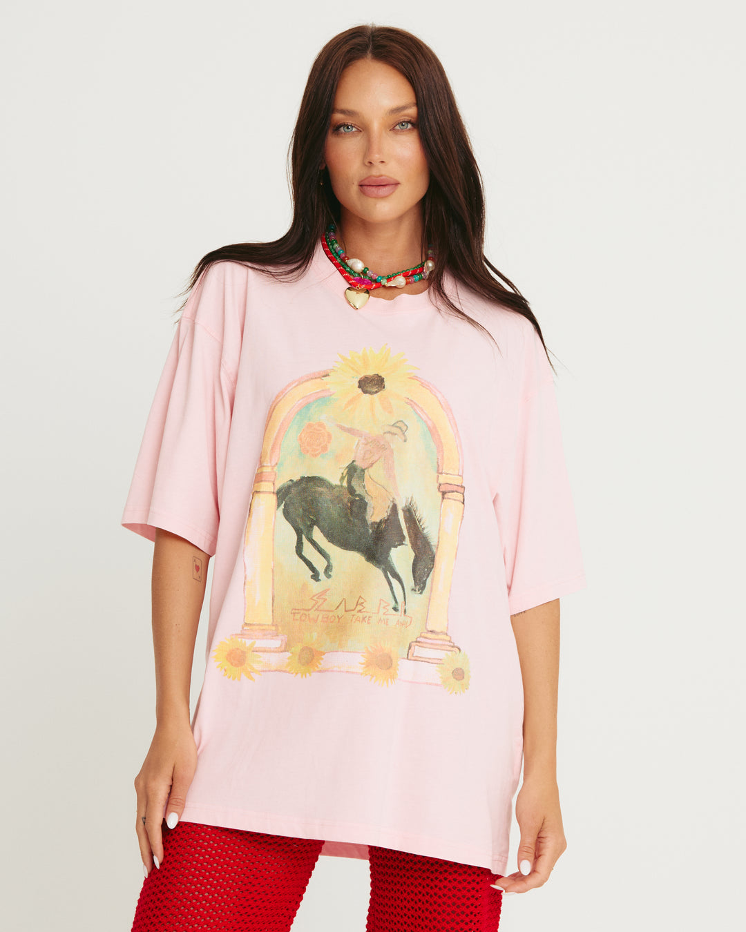 THE VERY OVERSIZED WILD FLOWER TEE - PINK