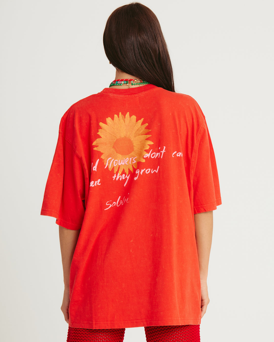 THE VERY OVERSIZED WILD FLOWER TEE - RED