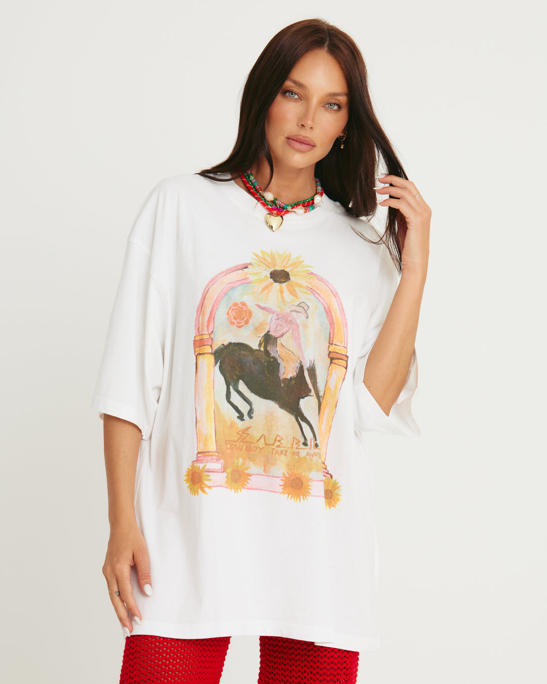 THE VERY OVERSIZED WILD FLOWER TEE - WHITE