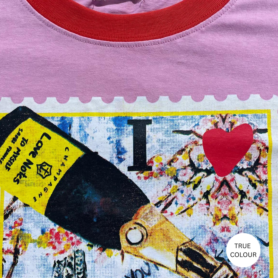 THE VERY OVERSIZED LOVE NOTES TEE - PARIS - PINK