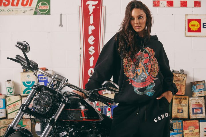 THE BRENDA ENERGY WIDE LEG SWEAT PANTS - BLACK