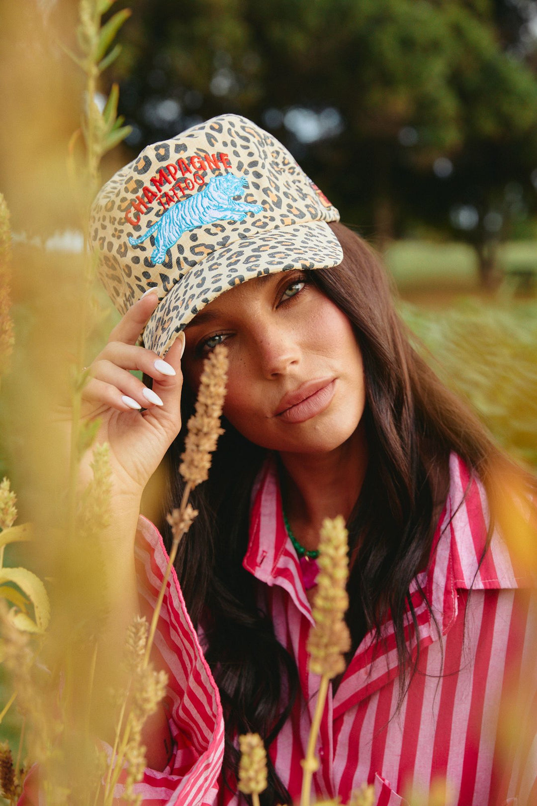 LEOPARD CHAMPAGNE TATTOO CAP