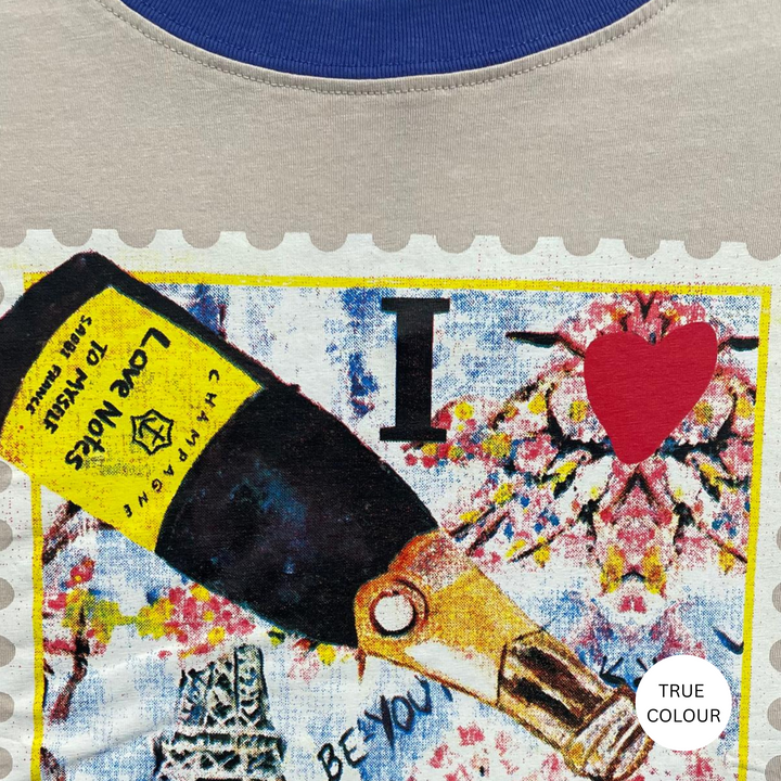 THE VERY OVERSIZED LOVE NOTES TEE - PARIS - SAND