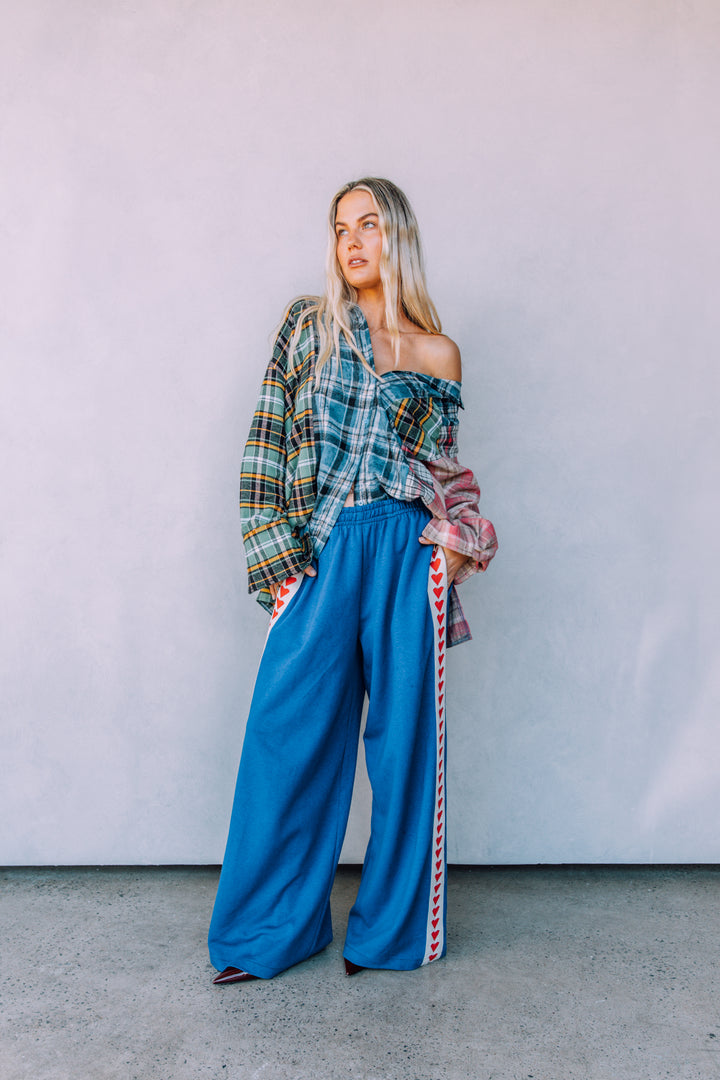 THE RAVING HEARTS PANTS - BLUE