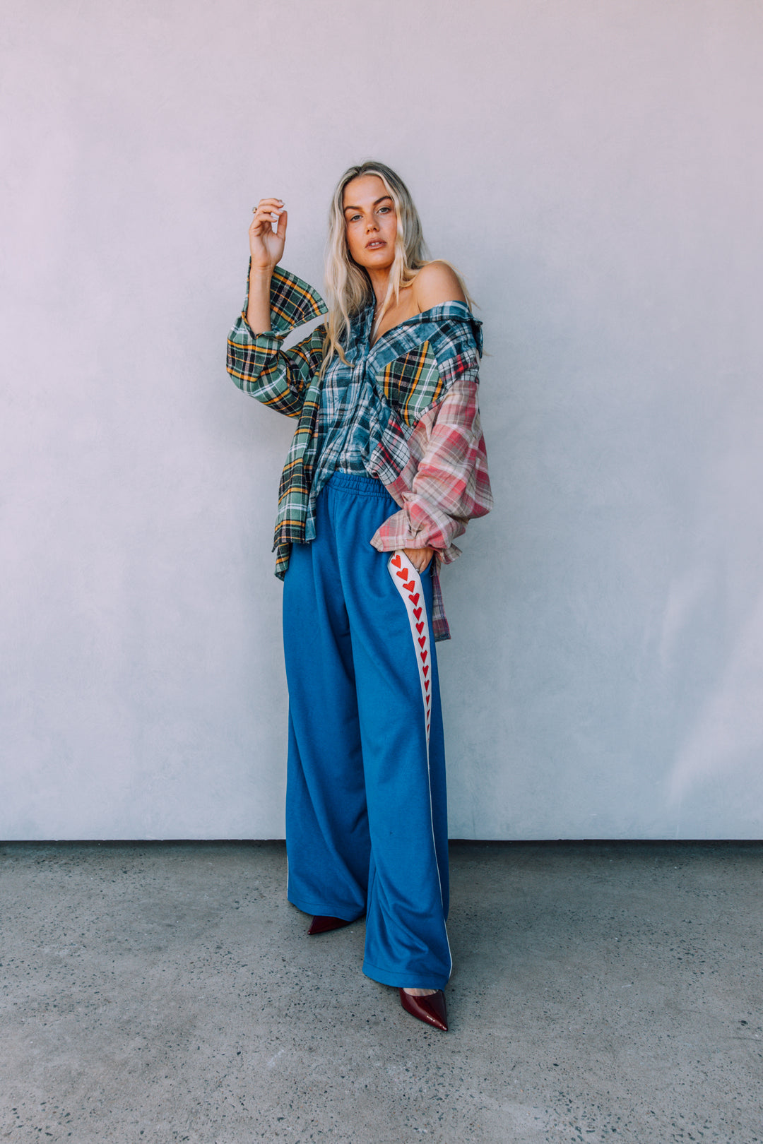 THE RAVING HEARTS PANTS - BLUE