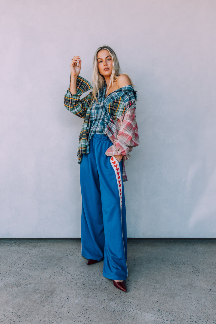 THE RAVING HEARTS PANTS - BLUE