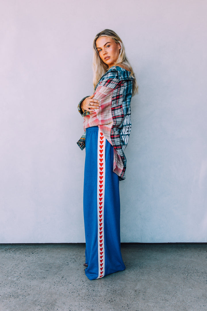 THE RAVING HEARTS PANTS - BLUE