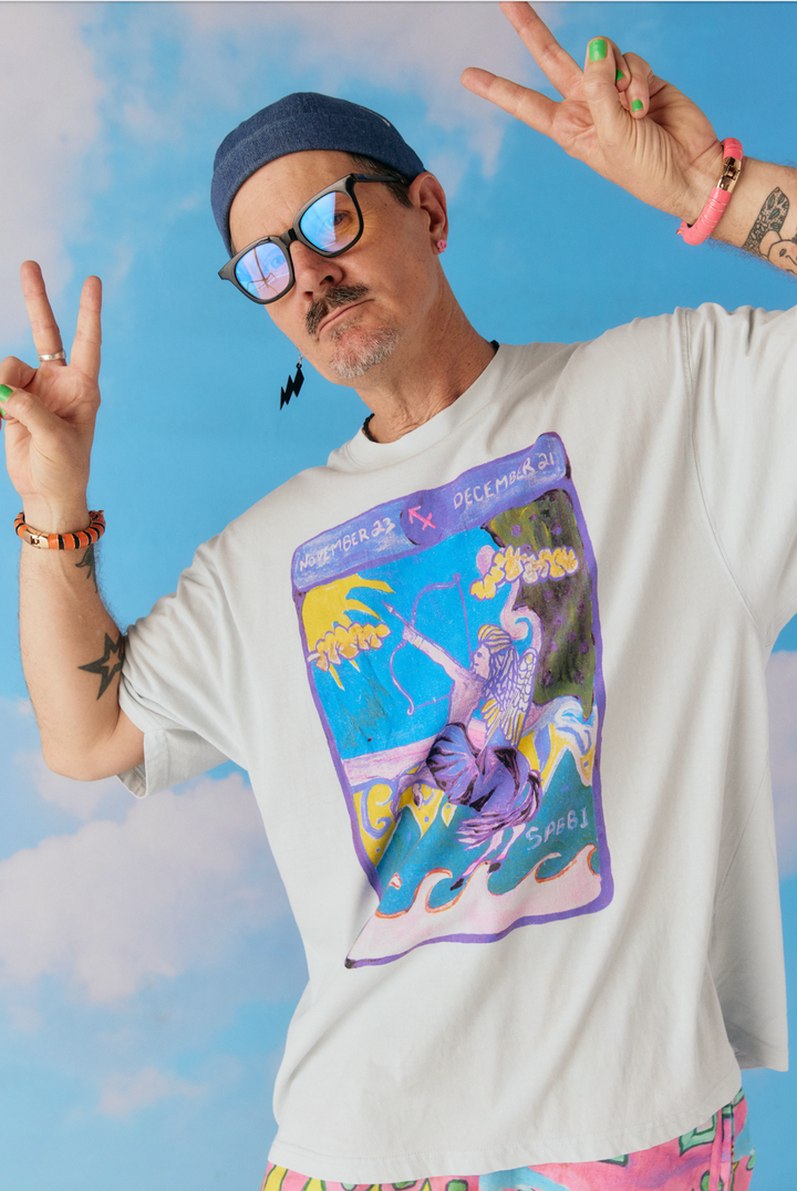 THE VERY OVERSIZED SAGITTARIUS TEE - LIGHT SKY BLUE