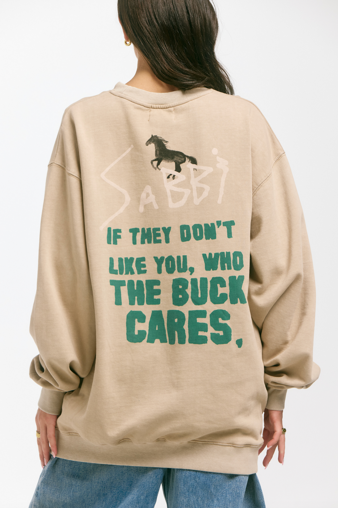 THE WHO THE BUCK CARES JUMPER - STONE