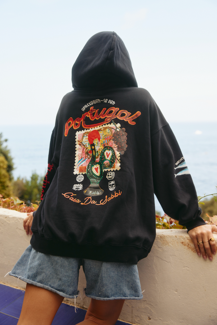 THE LOVE NOTES PORTUGAL HOODIE - BLACK