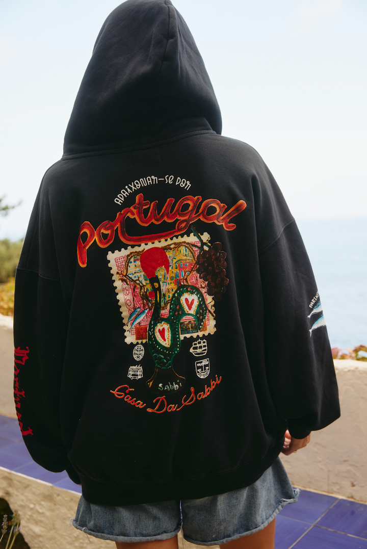 THE LOVE NOTES PORTUGAL HOODIE - BLACK