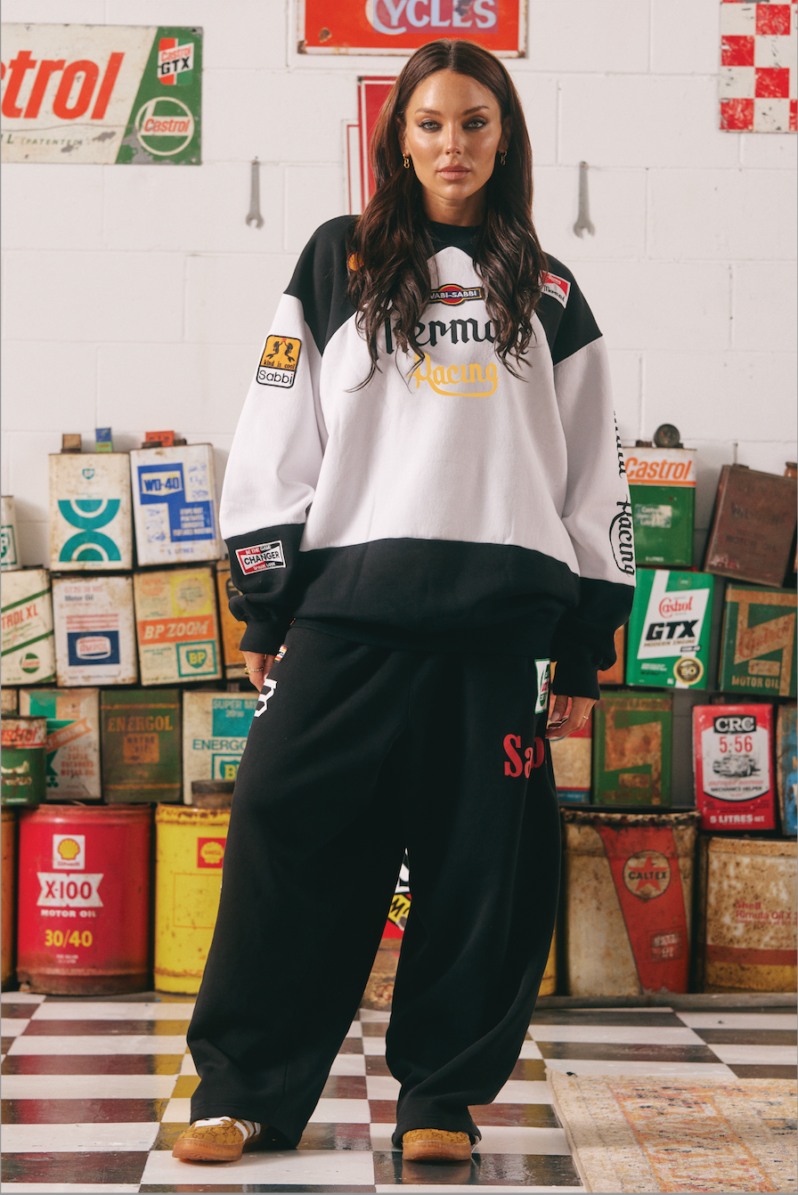 THE DIEGO JUMPER- MERMAID RACING - BLACK & WHITE