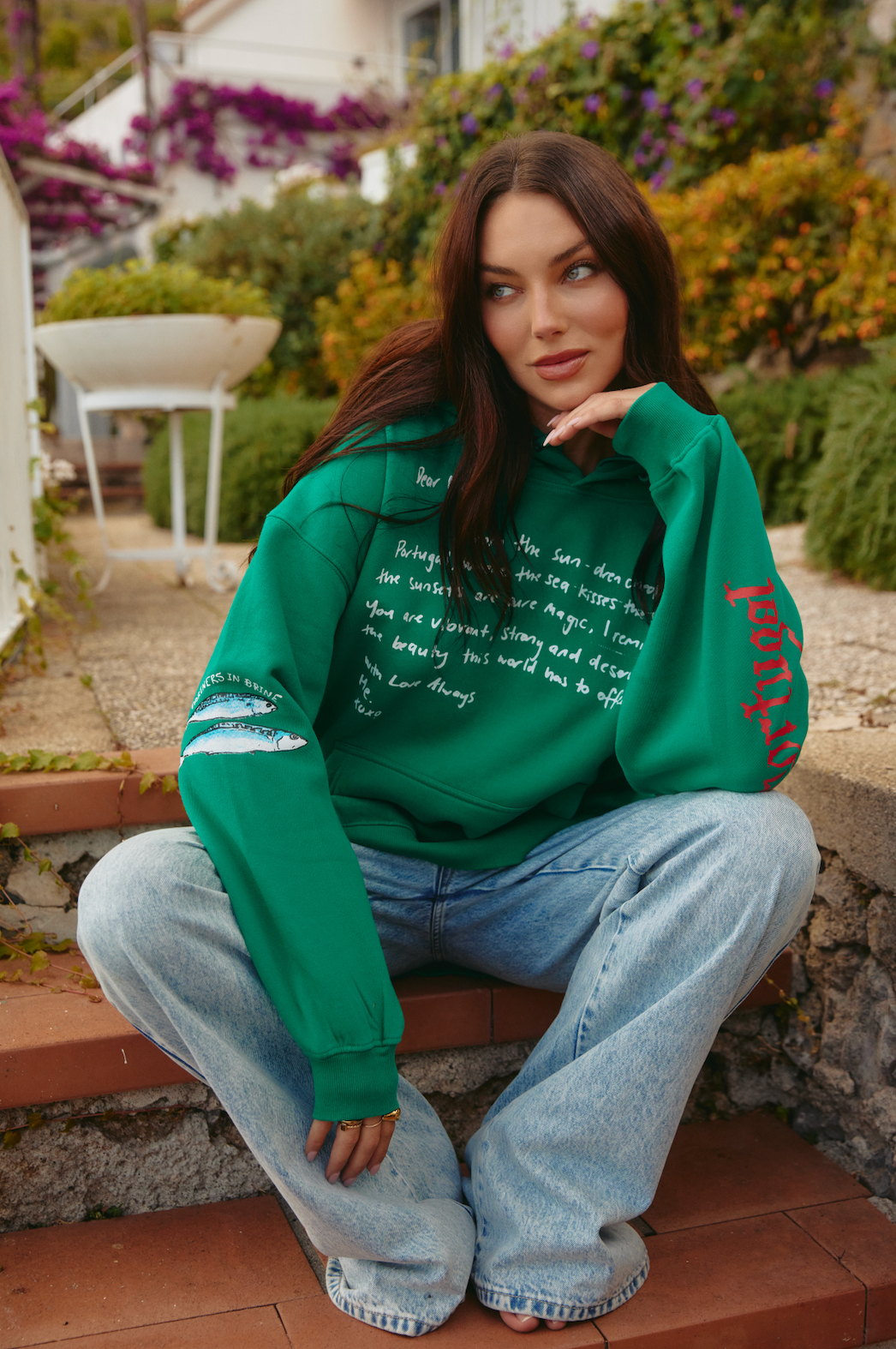 THE LOVE NOTES PORTUGAL HOODIE - GREEN