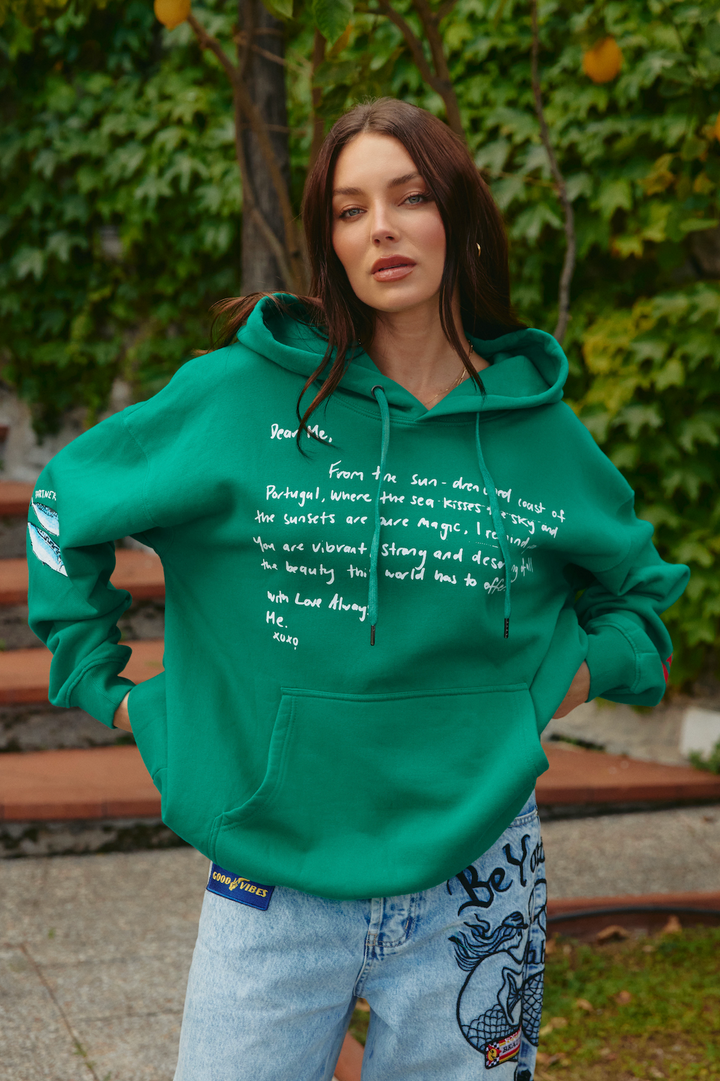 THE LOVE NOTES PORTUGAL HOODIE - GREEN