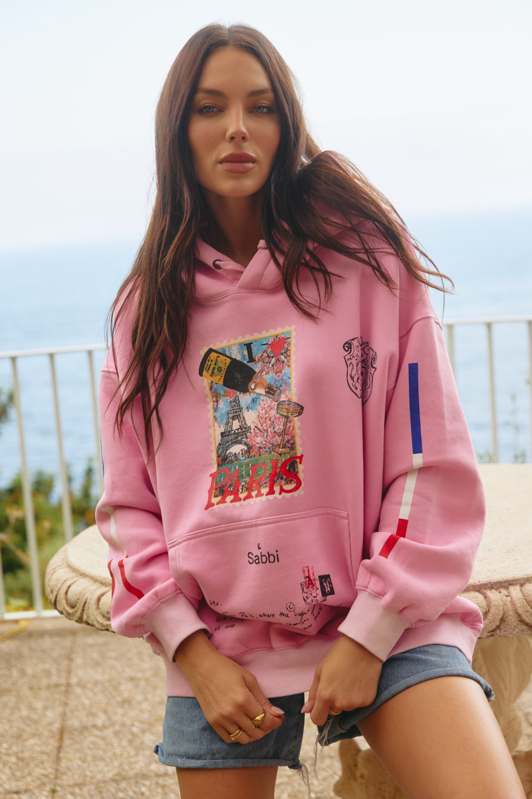 THE LOVE NOTES PARIS HOODIE - PINK