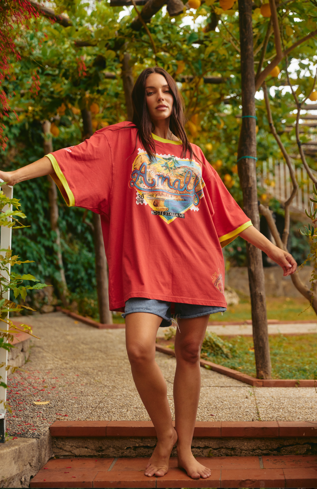 THE VERY OVERSIZED LOVE NOTES TEE - AMALFI - RED