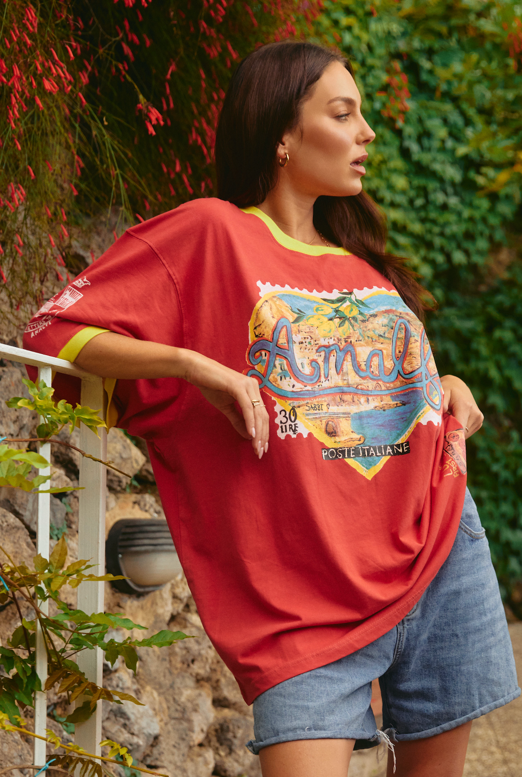 THE VERY OVERSIZED LOVE NOTES TEE - AMALFI - RED