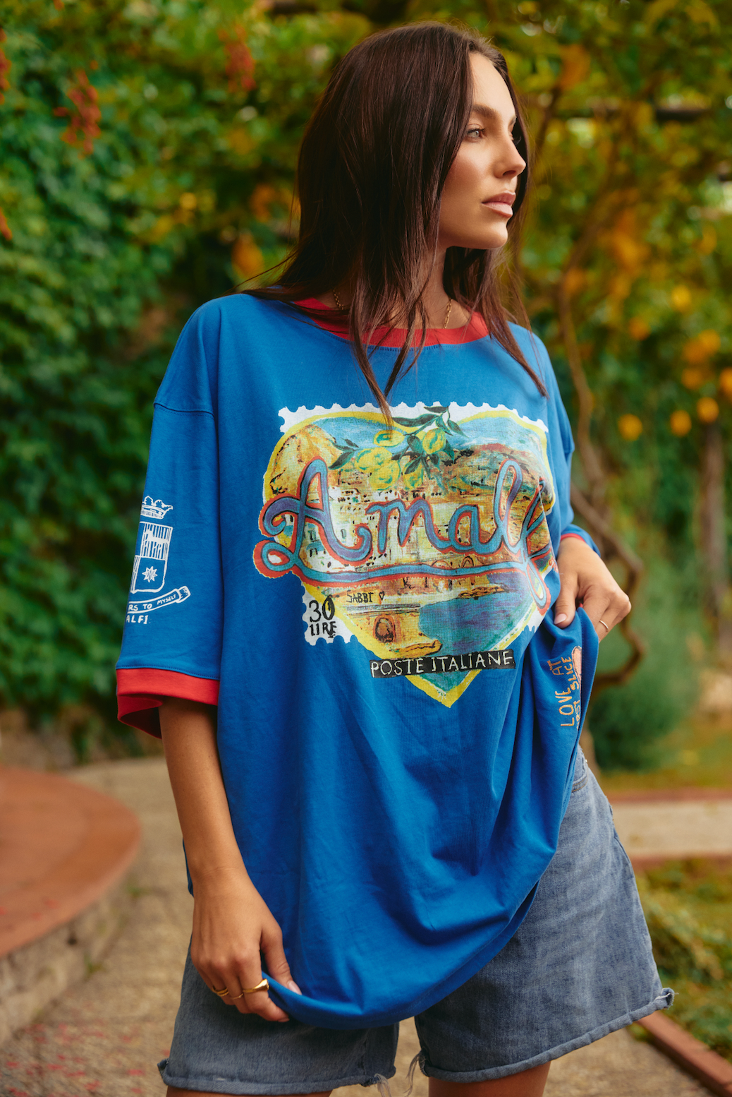 THE VERY OVERSIZED LOVE NOTES TEE - AMALFI - BLUE