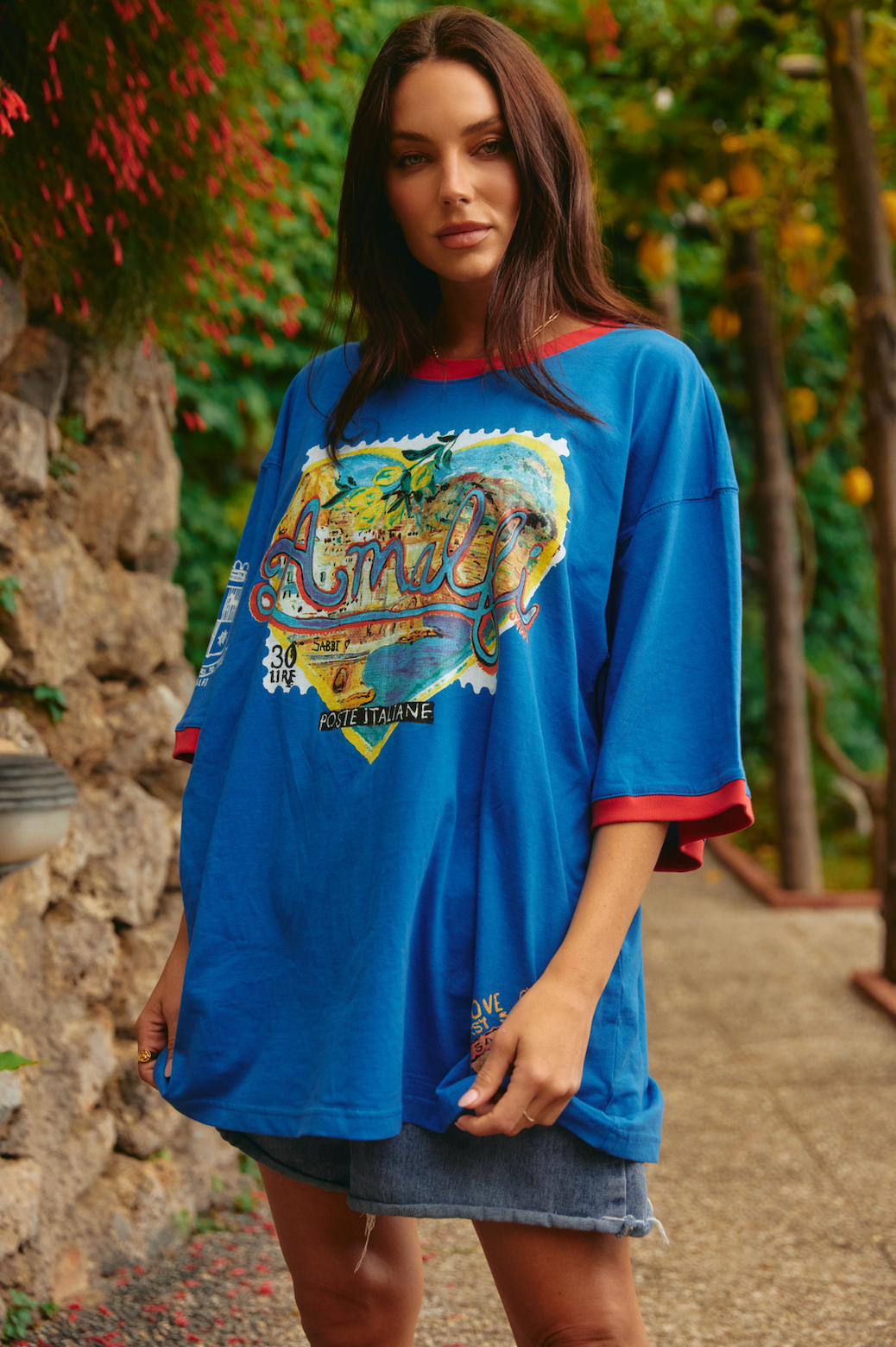 THE VERY OVERSIZED LOVE NOTES TEE - AMALFI - BLUE