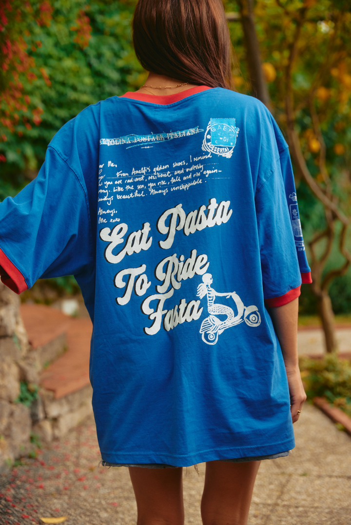 THE VERY OVERSIZED LOVE NOTES TEE - AMALFI - BLUE