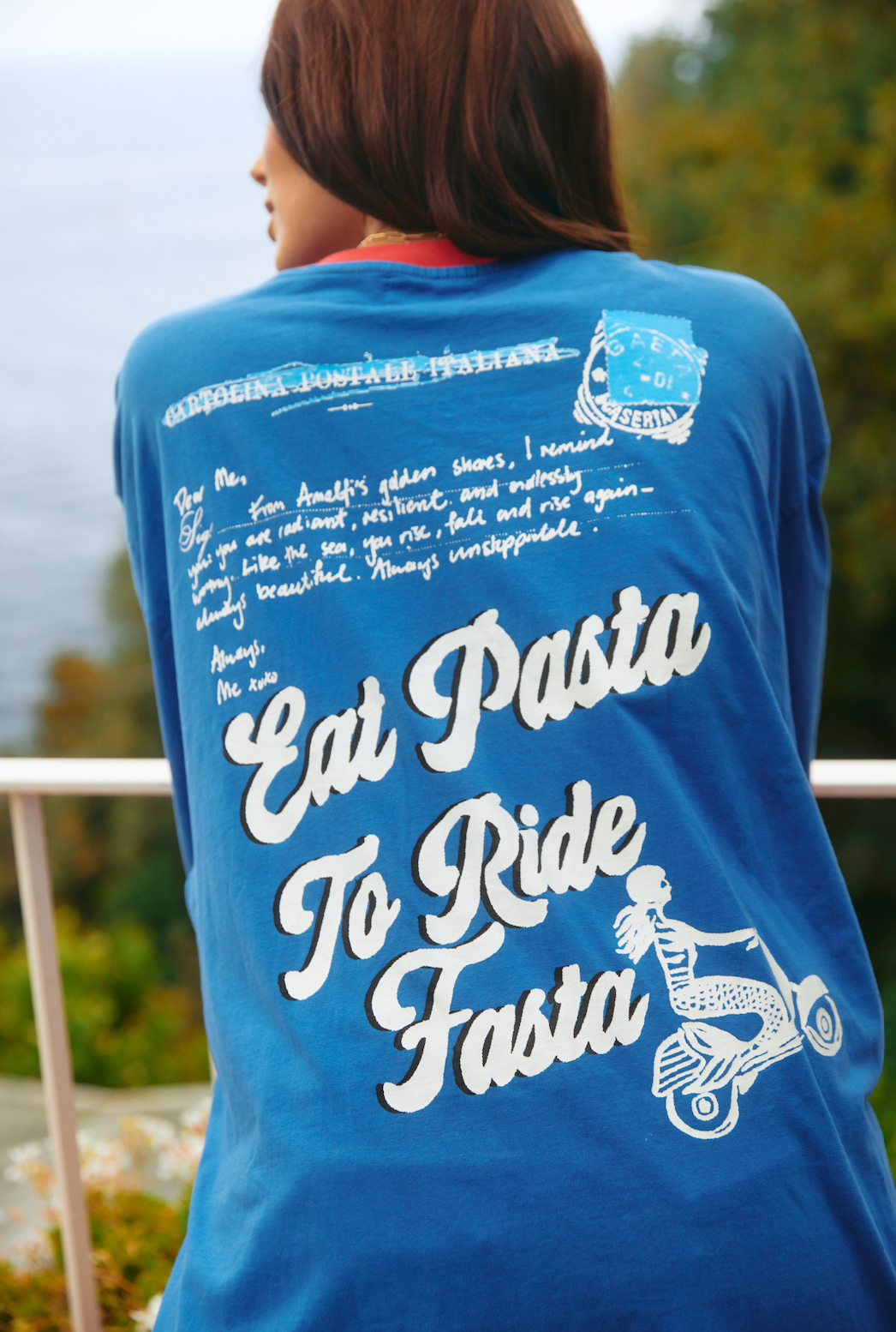 THE VERY OVERSIZED LOVE NOTES TEE - AMALFI - BLUE