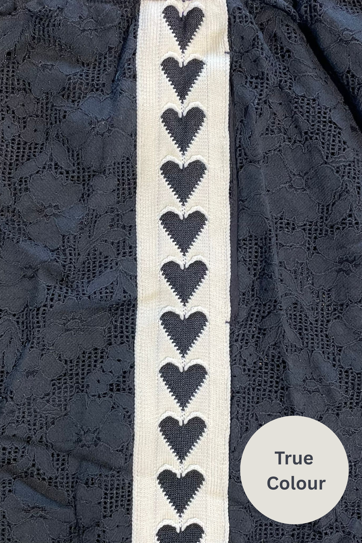 LACE BOXER SHORTS - BLACK