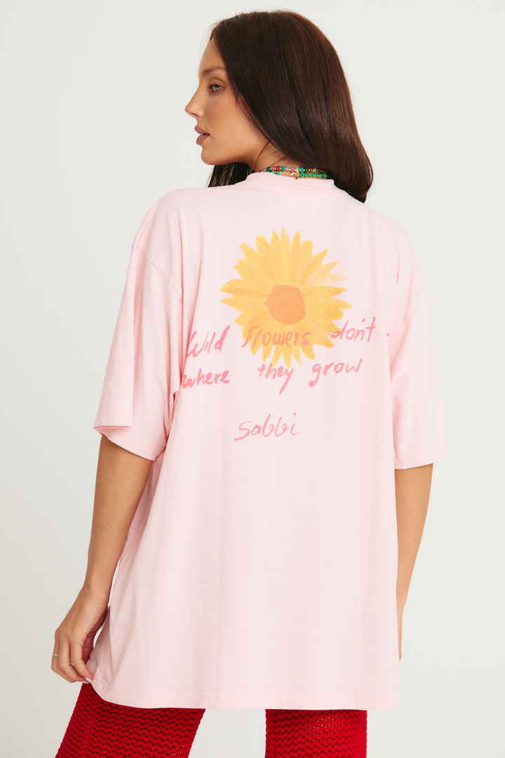 THE VERY OVERSIZED WILD FLOWER TEE - PINK