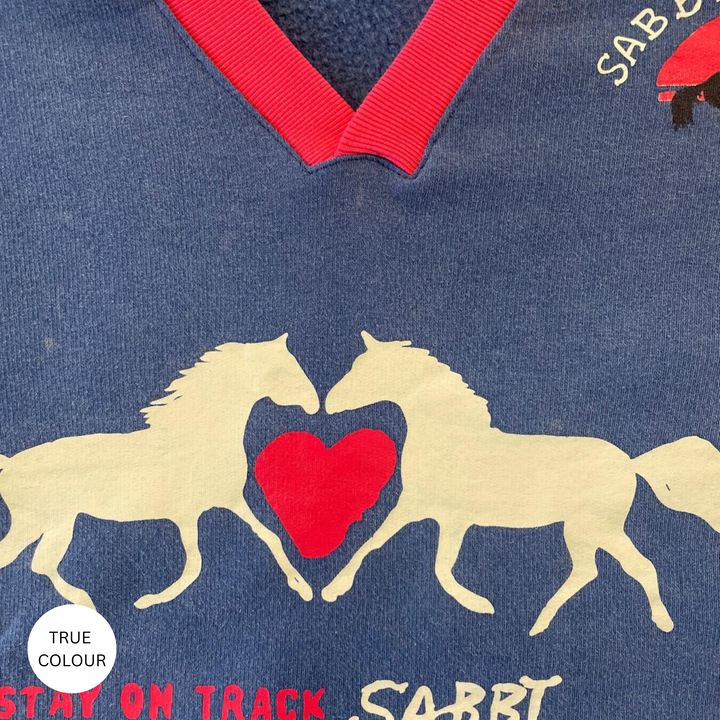 I LOVE COUNTRY MUSIC V-NECK CREW - BLUE