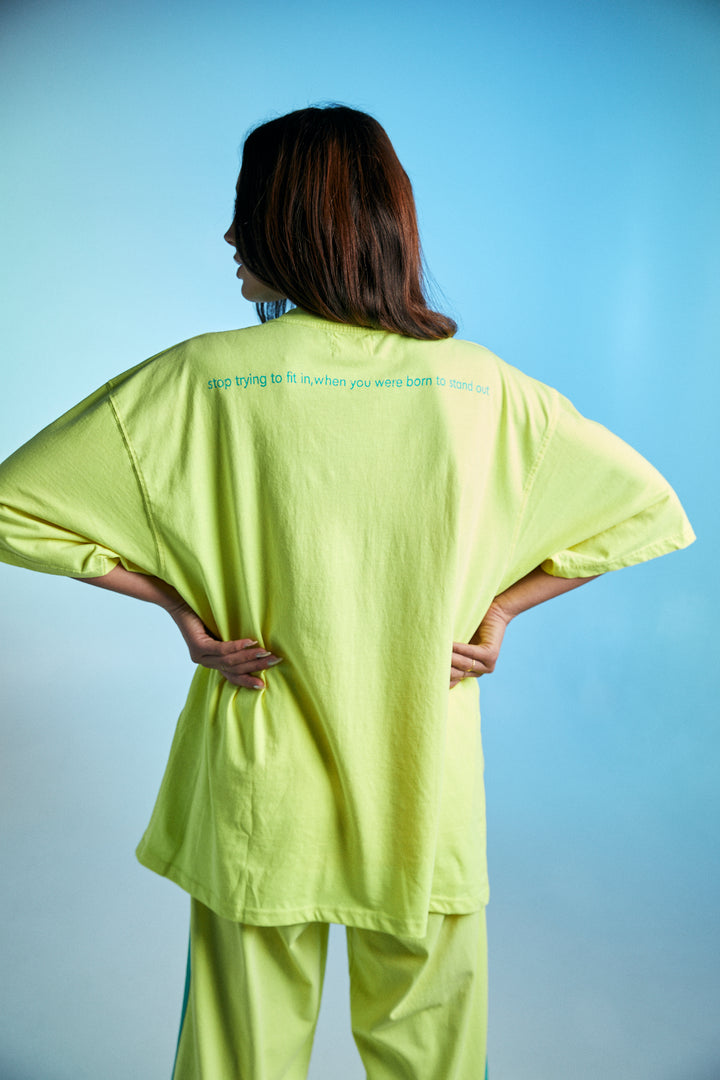THE VERY OVERSIZED STANDOUT TEE - FLURO LEMON