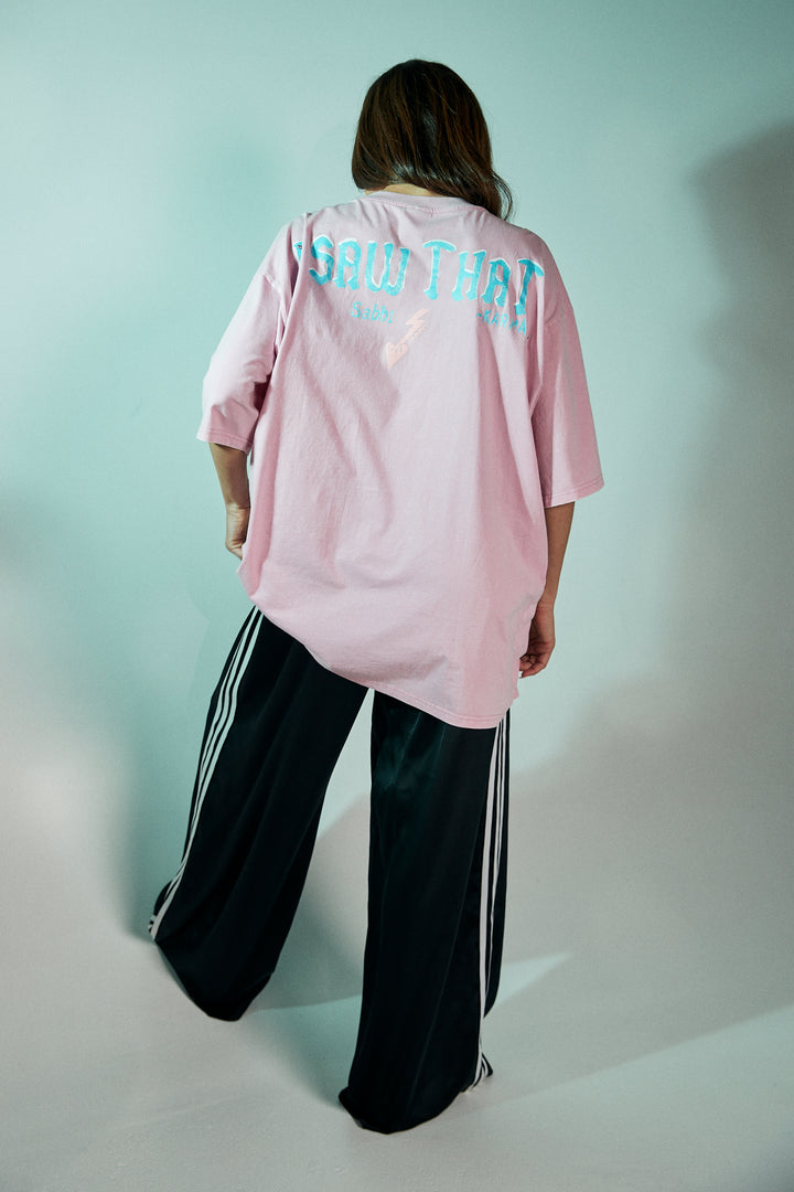 KARMA QUEEN TEE - PINK ACID WASH
