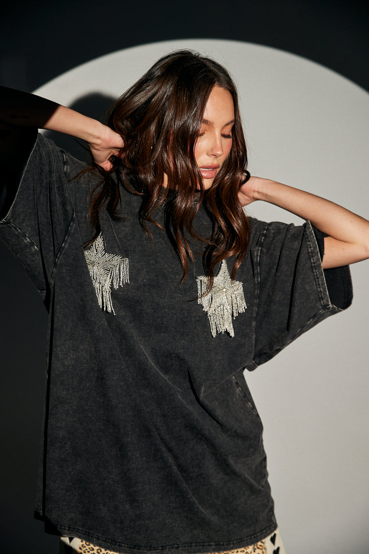 SPARKLE TITTY TEE - BLACK