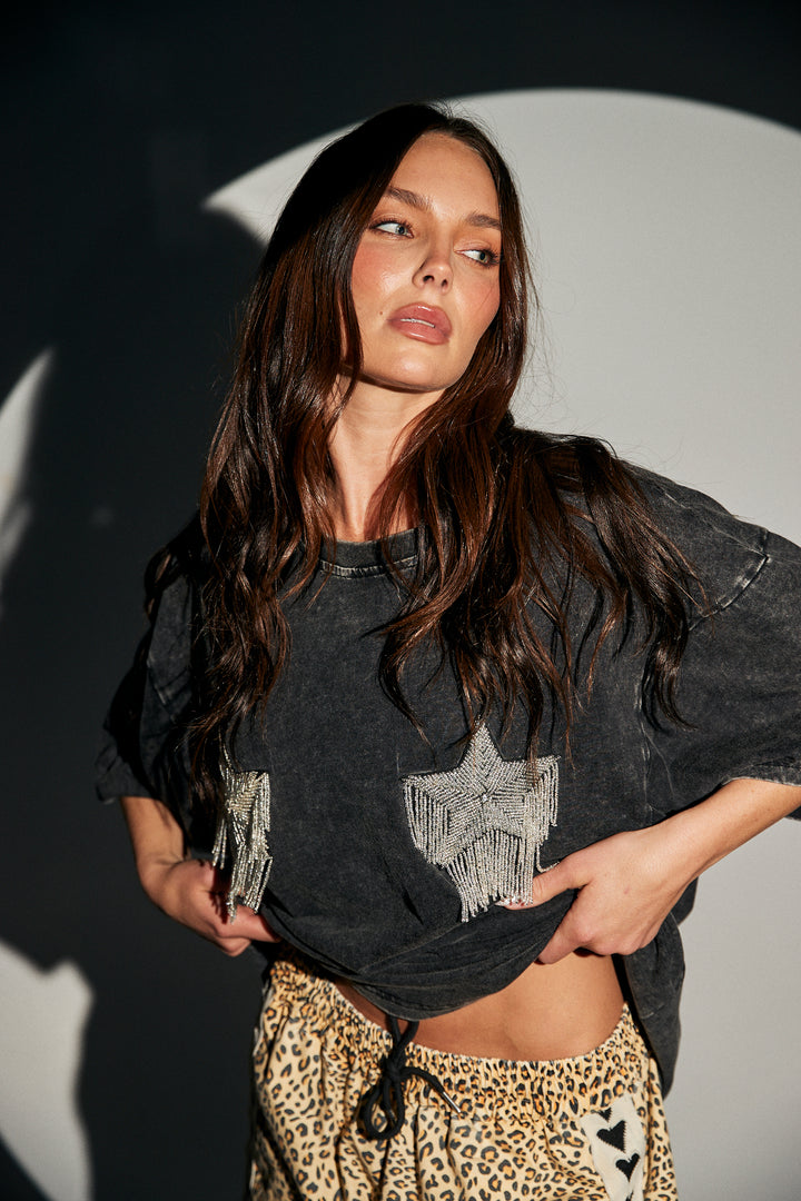 SPARKLE TITTY TEE - BLACK