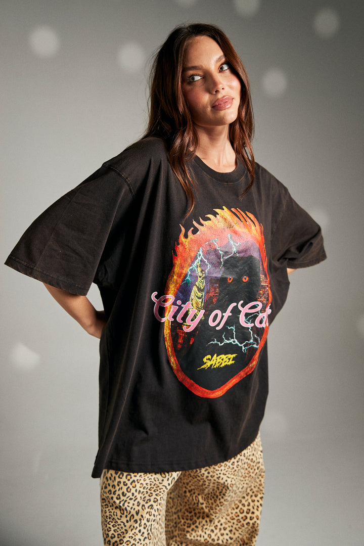 CATS TEE - BLACK