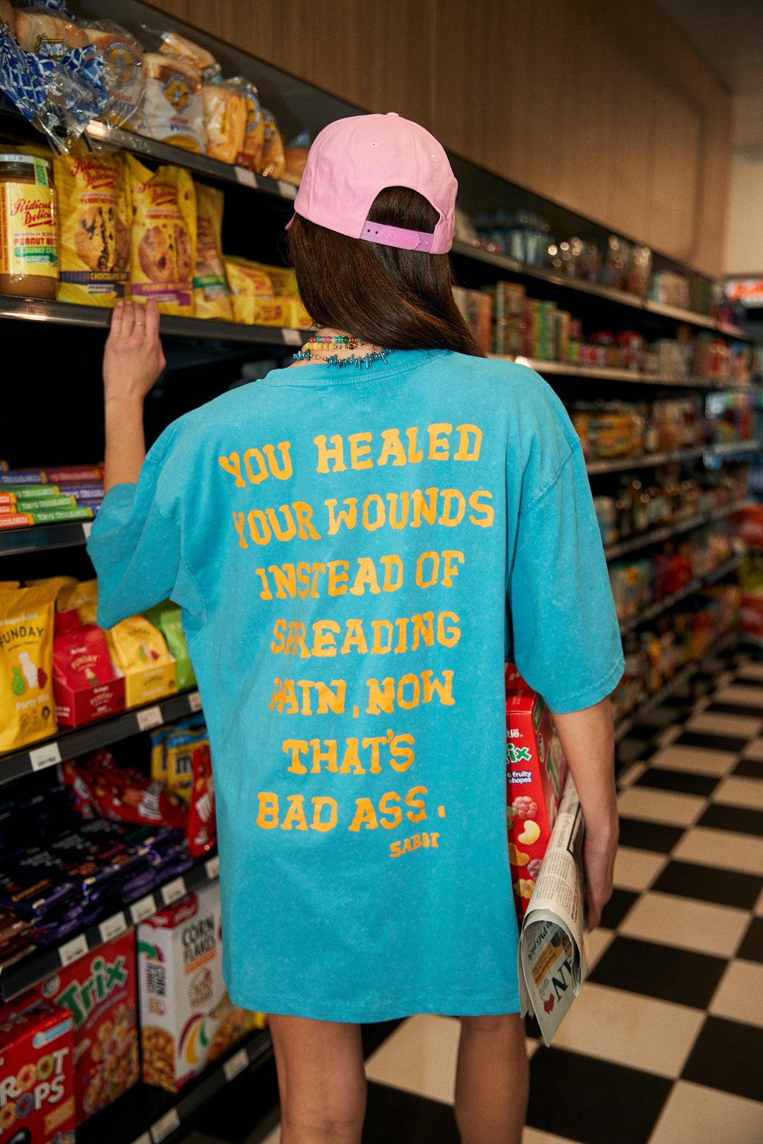 THE VERY OVERSIZED SELF LOVE CLUB TEE - BLUE
